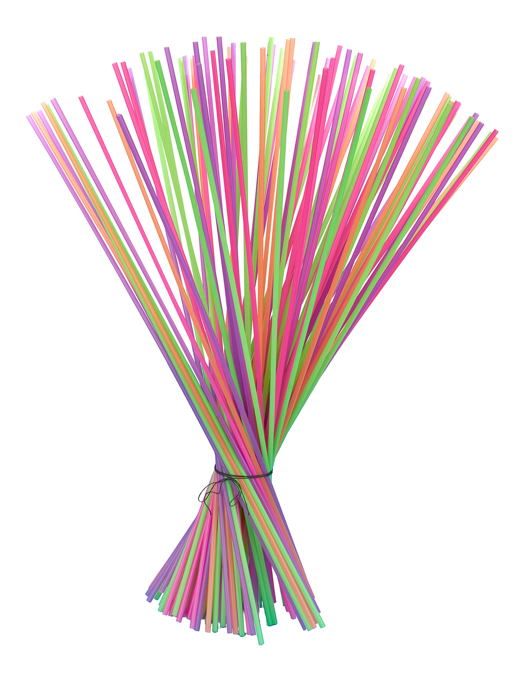 8 Pailles Réutilisables Enfant - Plastique Coloré 27cm Pour Fête