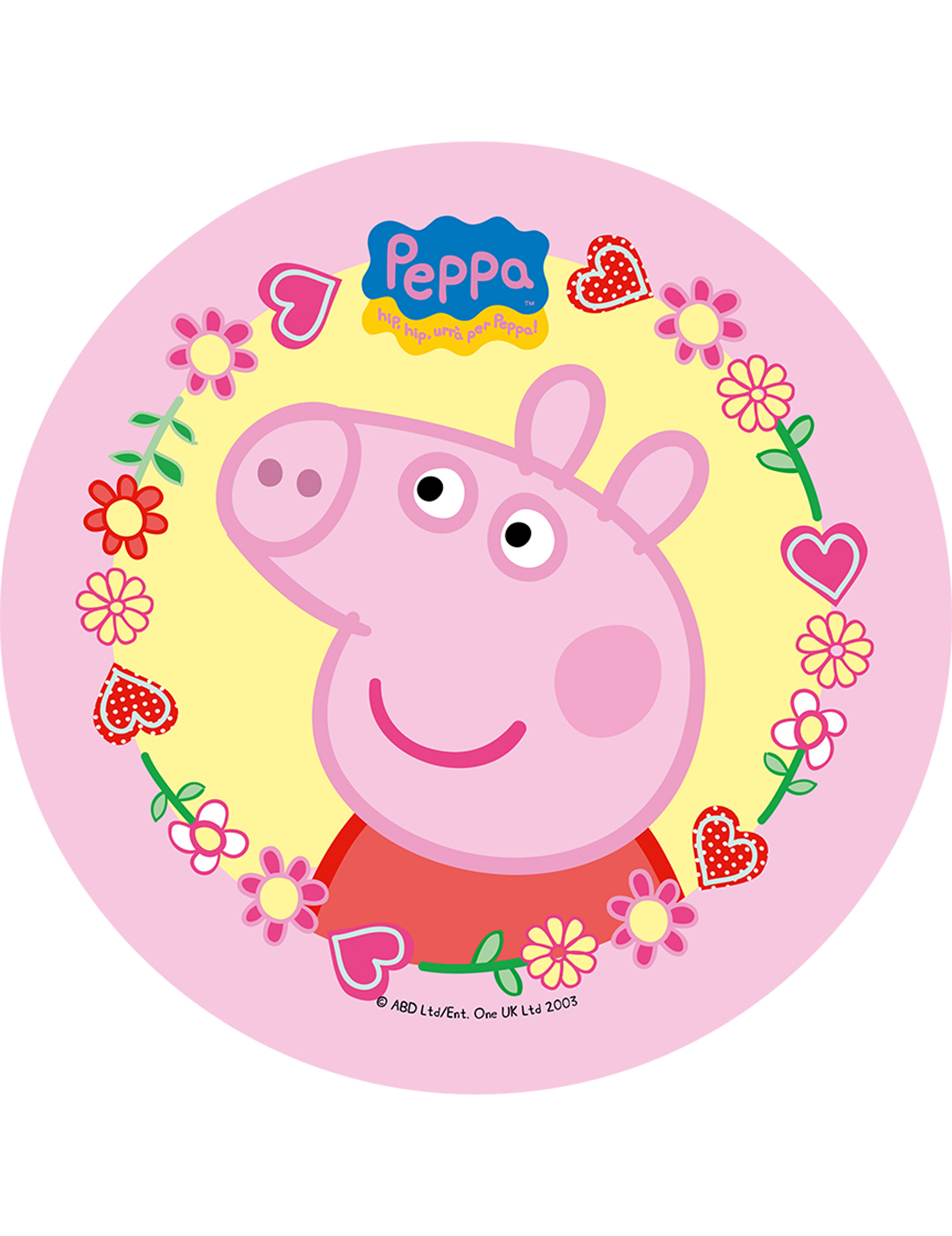 Dekora - Disque Azyme Comestible Peppa Pig - Décoration Gâteau Anniversaire Enfant - Rond 20 Cm